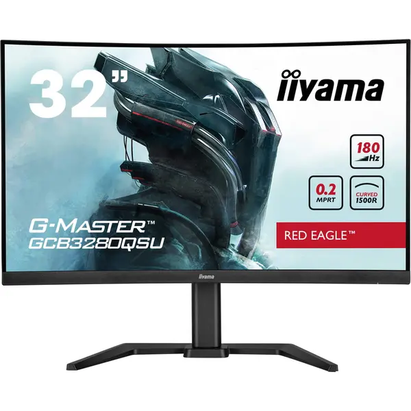 IIYAMA Monitor Gaming VA LED iiyama G-Master Red Eagle, 31.5, ecran curbat, WQHD, 2560 x 1440, 0.2 ms, 180Hz, Boxe, Negru