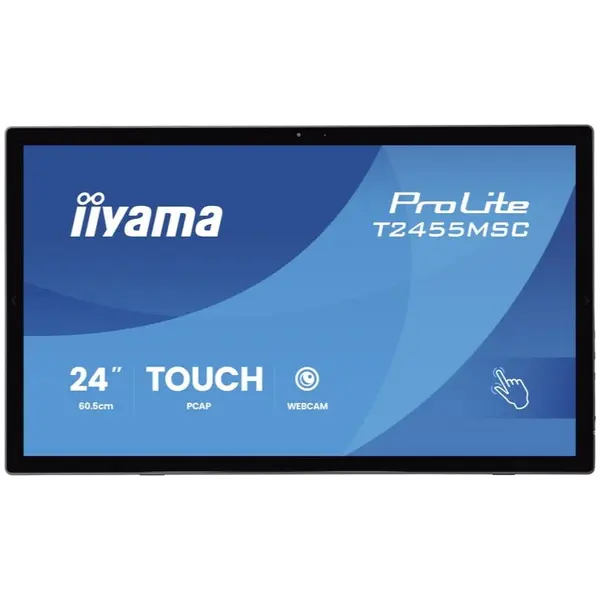 IIYAMA Monitor IPS LED Iiyama 24 T2455MSC-B2, Full HD 1920 x 1080, HDMI, DisplayPort, Boxe, Touchscreen, 120 Hz, 5 ms Negru