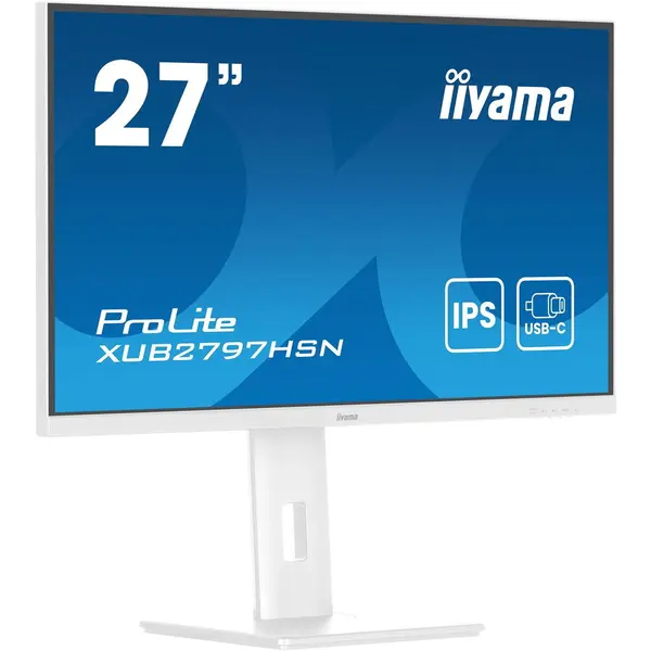 IIYAMA Monitor IPS LED Iiyama ProLite XUB2797HSN-W2, 27 inch, FullHD, HDMI, DisplayPort, Boxe, Pivot, 100 Hz, 1 ms, Alb