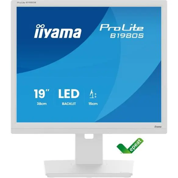 IIYAMA Monitor TN LED iiyama 19 B1980S-W1, HDMI, DisplayPort, 3ms, Boxe, Pivot, Alb