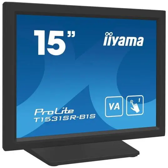 IIYAMA Monitor VA LED Iiyama 15 T1531SR-B1S, VGA, HDMI, DisplayPort, Boxe, Touchscreen, Negru