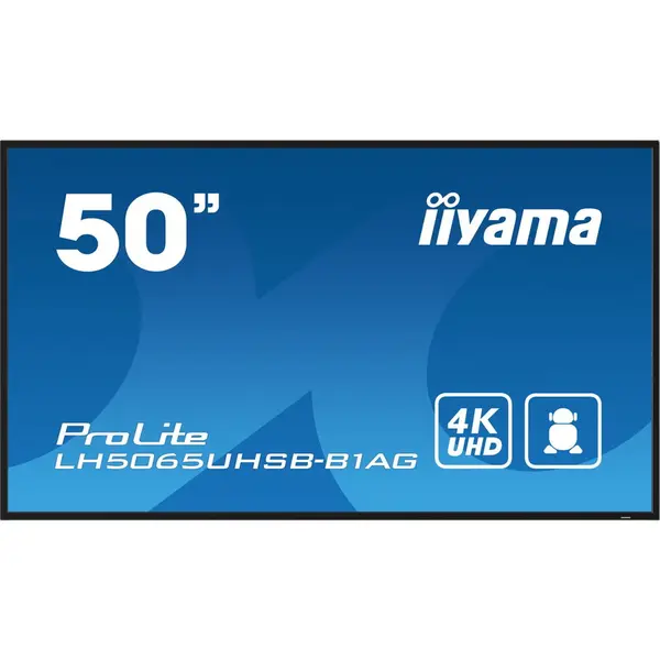IIYAMA Semne Panou informare digital de perete iiyama LH5065UHSB-B1AG Afisaj 125,7 cm (49.5) LCD Wi-Fi 800 cd/m² 4K Ultra HD Negru Procesor incorporat Android 11 24/7