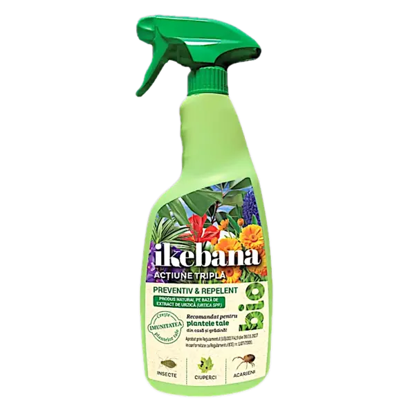 Ikebana Bio 750 ml, actiune tripla, fungicid, insecticid, acaricid - Default Title