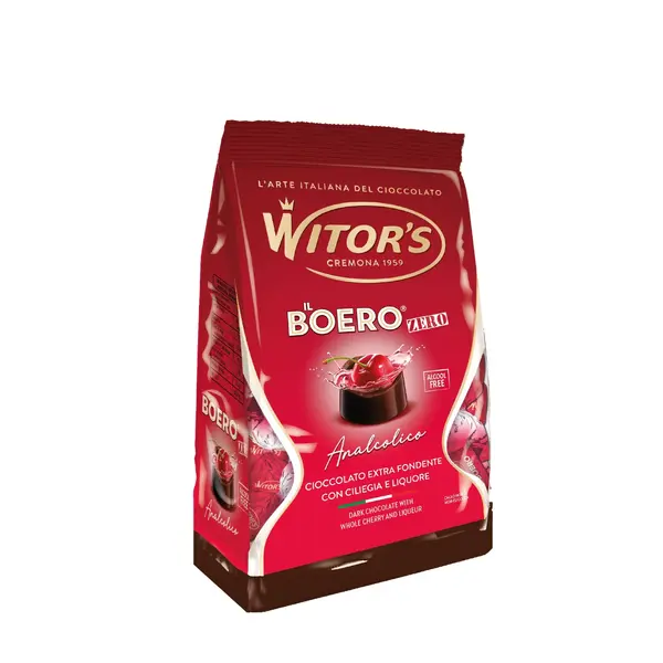 Il boero zero dark chocolate with whole cherry and liqueur filling 200 gr