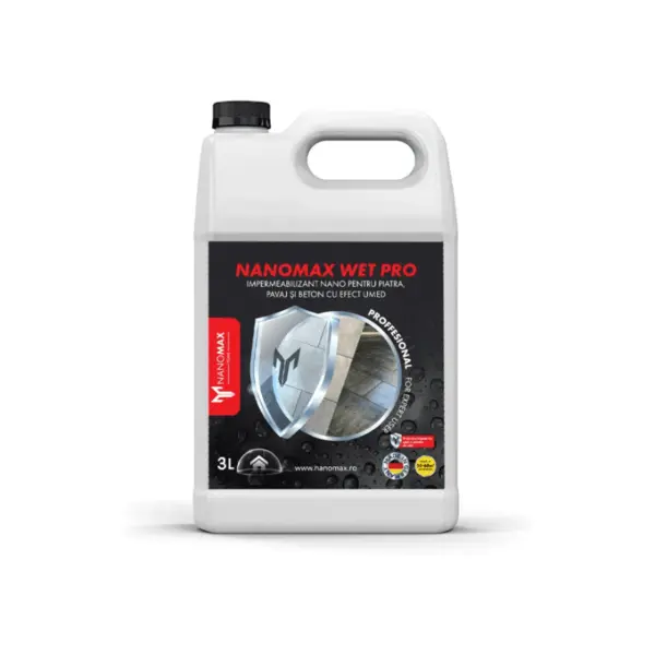 Impermeabilizant NanoMax Wet Pro 3L – Efect Umed și Protecție pentru Piatră Naturală și Beton - 3L