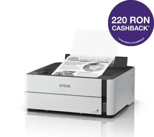 Imprimanta Epson EcoTank M1180, inkjet, monocrom, A4, Wi-Fi, Bluetooth Duplex (Alb)