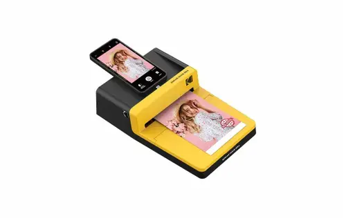 Imprimanta foto Kodak Dock Plus ERA, 300 x 300 dpi, Sublimare, 4x6 inch, Bluetooth, USB-C (Galben/Negru)