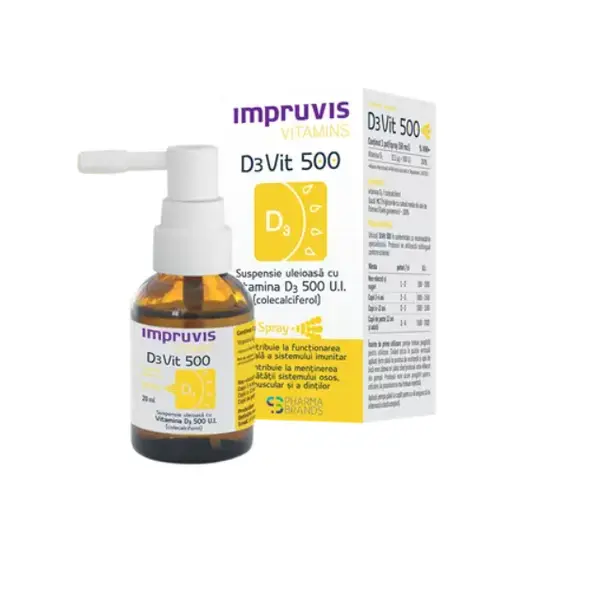 Impruvis Vitamina D3 DeVit 500 Suspensie uleioasa spray 20 ml