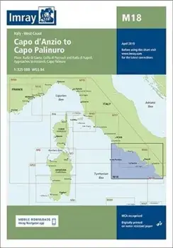 Imray Chart M18. Capo d'Anzio to Capo Palinuro, New ed, Sheet Map/Imray