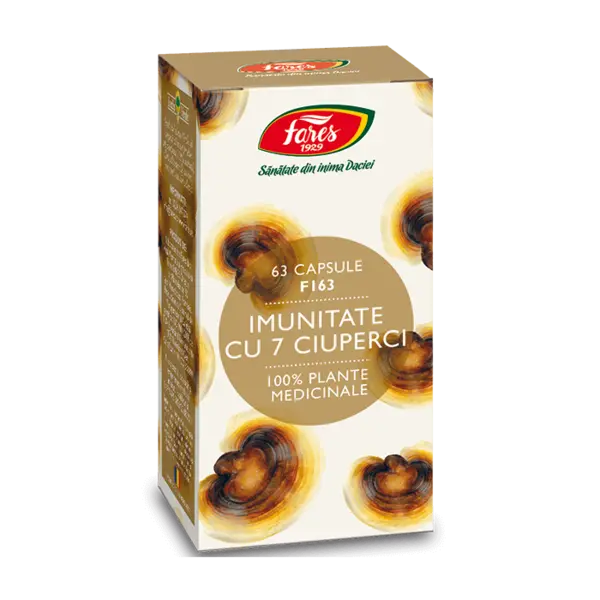 Imunitate cu 7 ciuperci F163, 63 capsule, Fares
