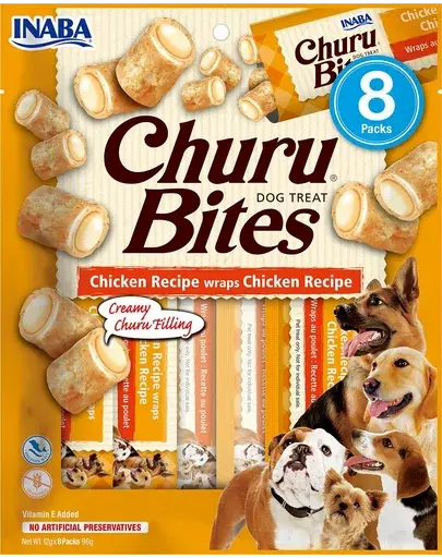 INABA Churu Bite Chicken 8x12g învelișuri de pui pentru câini