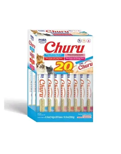 INABA Churu Varieties Tuna&Seafood 20x14g Recomense cu ton si fructe de mare pentru pisici
