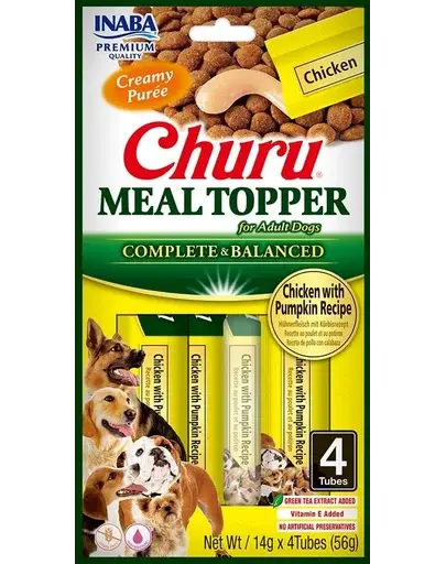INABA Dog Meal Topper Chicken Pumpkin 4x14 g recompensa cremoasa cu pui si dovleac pentru caini