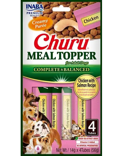 INABA Dog Meal Topper Chicken Salmon 4x14 g crema pui si somon supliment alimentar pentru caini