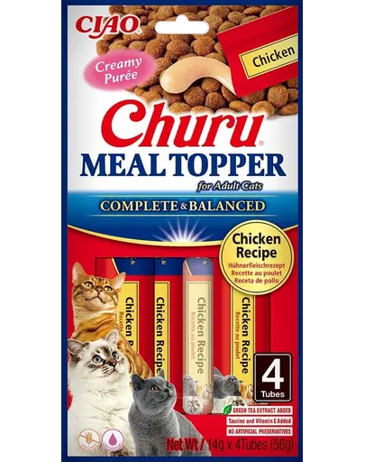 INABA Meal Topper Chicken 4x14 g recompensa crema pentru pisici, cu pui