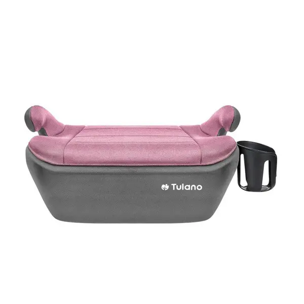 Inaltator auto copii I-Size cu isofix Tulano Avignon Cabby 30 PinkGrey 125-150 cm,suport pahar inclus,husa din material ultra soft,omologat R129