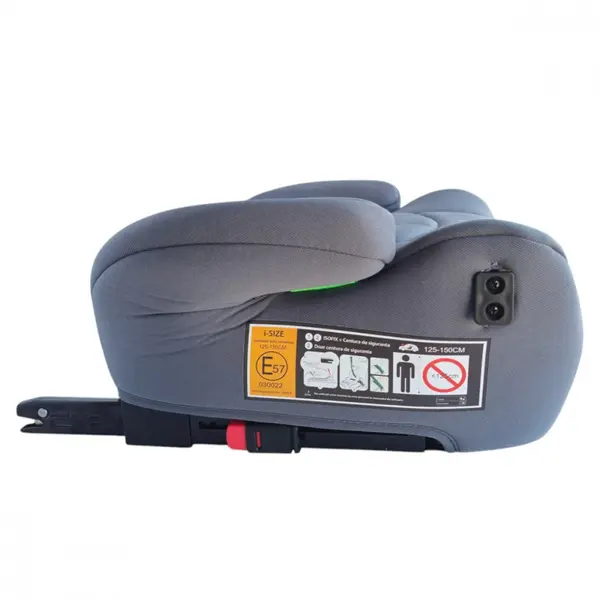 Inaltator auto pentru copii KidsCare FixiGo Gri cu isofix, 125-150 cm, husa lavabila, omologat R129 i-Size