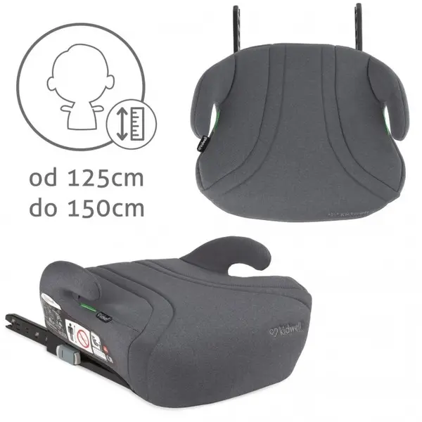 Inaltator auto pentru copii Kidwell Bono Grey cu isofix 125-150 cm