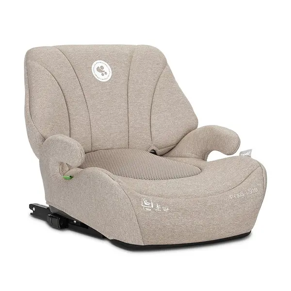 Inaltator auto pentru copii Lorelli Pyxis Beige 125-150 cm, i-Size, isofix, booster cu spatar detasabil, 6-12 ani