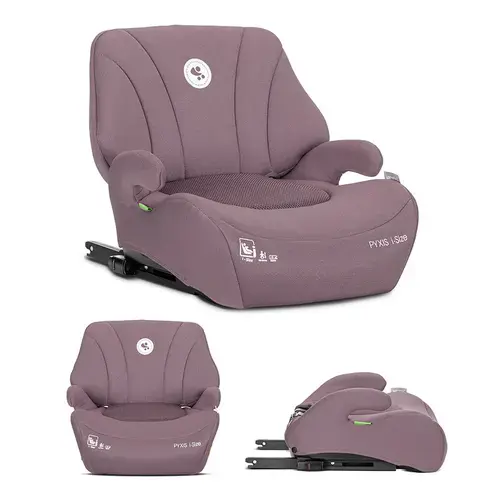 Inaltator auto pentru copii Lorelli Pyxis, i-Size, Isofix, tip booster cu spatar detasabil, 6-12 ani, 125-150 cm, Roz