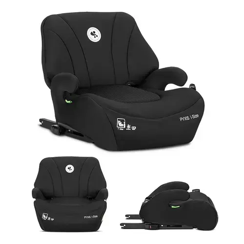 Inaltator auto pentru copii Lorelli Pyxis, i-Size, Isofix, tip booster cu spatar detasabil, 6-12 ani, 125-150 cm, Negru