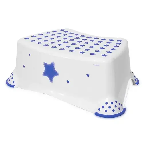 Inaltator baie Lorelli Stars Blue, antiderapant, 40.5x29x14 cm, Alb