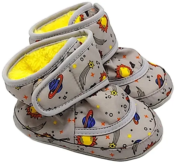 Incaltaminte -Botosei bebelusi Funny Baby - Cosmos , mărimea 17, 4-8 luni , gri