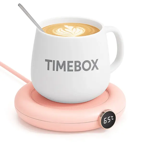 Incalzitor inteligent pentru cana Timebox, cu USB, pana la 75°C, 3 trepte, Roz - Default Title