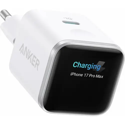 Incarcator Anker Retea Nano Display 45W, 3A, 1 x USB-C, Alb