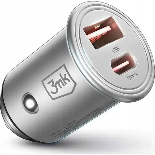 Incarcator auto 3mk Hyper 45W, Argintiu