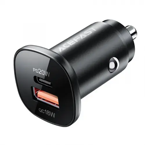 Incarcator Auto Acefast B1, 38W, 3A, 1 x USB-A - 1 x USB-C (Negru)