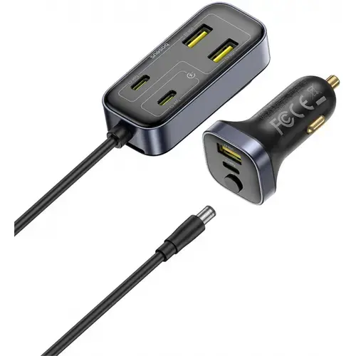 Incarcator Auto Baseus BackseatPal L1, 110W, 3A, 3 x USB-A - 3 x USB-C, C00081100121-00 (Negru)