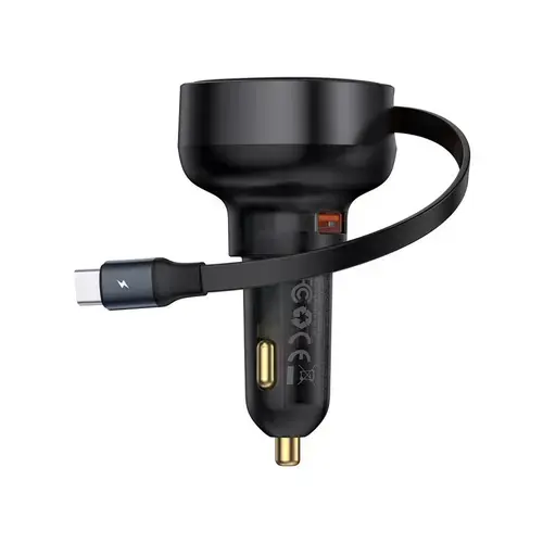 Incarcator auto Baseus Enjoyment Pro C00057800111-00, 1x USB Type-C, 1x USB, 60 W (Negru)