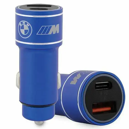 Incarcator auto BMW BMCCMUSBCB, 20W, USB-A, USB Type-C (Albastru)