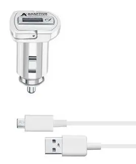 Încărcător auto Cellularline - 4680, USB-A, cablu Micro USB, 15W, alb