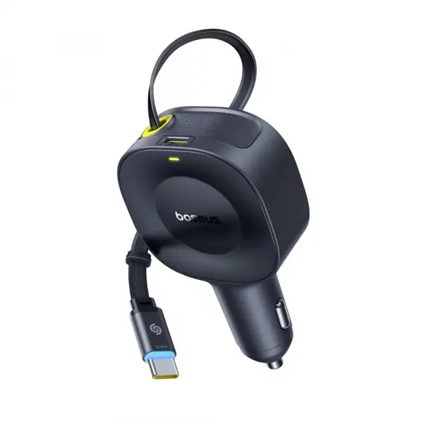 Incarcator Auto Cu Cablu USB-C Baseus PrimeTrip VR2, 30W, 3A, 1 x USB-C, Negru C0206400