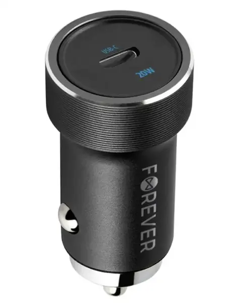 Incarcator Auto Forever CC-06, 20W, 3A, 1 x USB-C, Negru