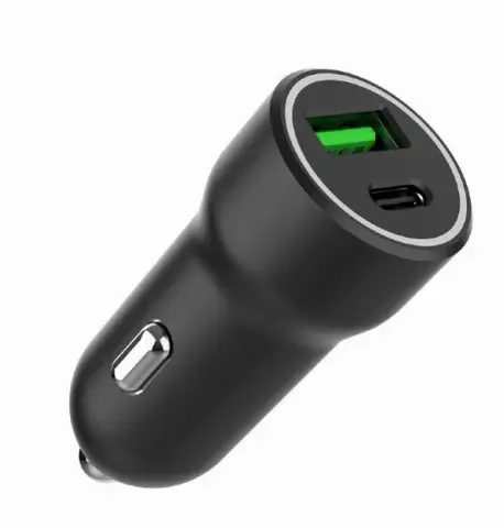 Incarcator auto Gembird TA-UC-A2PDQC20-CAR-01, 1x USB-A, 1x USB-C (Negru)