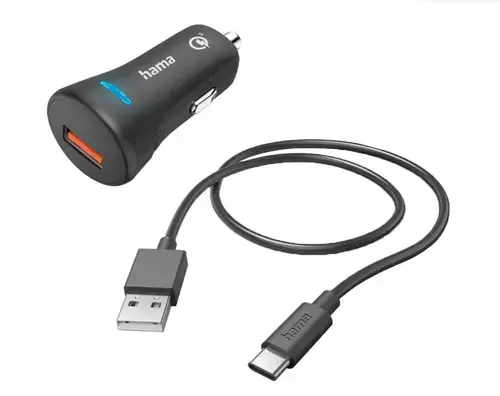 Incarcator auto Hama 201615, USB-C, 19.5W, 1.5m (Negru)