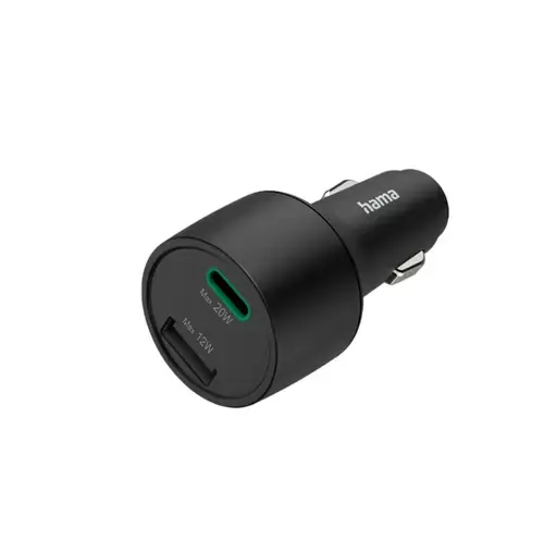 Incarcator auto Hama 201690, 1xUSB, 1x USB-C, 20/12W (Negru)