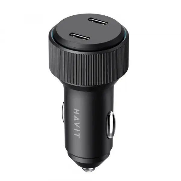Incarcator Auto HAVIT CC2014, 30W, 3A, 2 x USB-C, Negru
