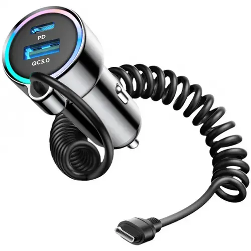 Incarcator Auto Joyroom JR-CL07, 60 W, 3.4A, 1 x USB-A, 2 x USB-C (Negru)