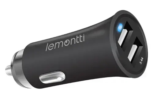 Incarcator Auto Lemontti LIA2UN3A, 3.4A, Dual USB (Negru)