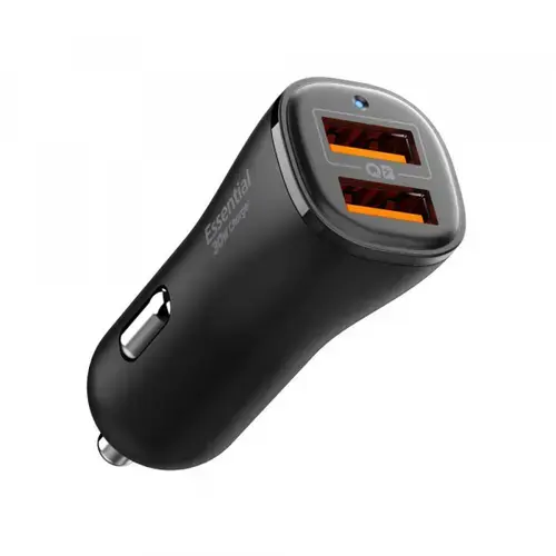 Incarcator auto Spigen EV302 Essential, 30W, 2 x USB-A (Negru)