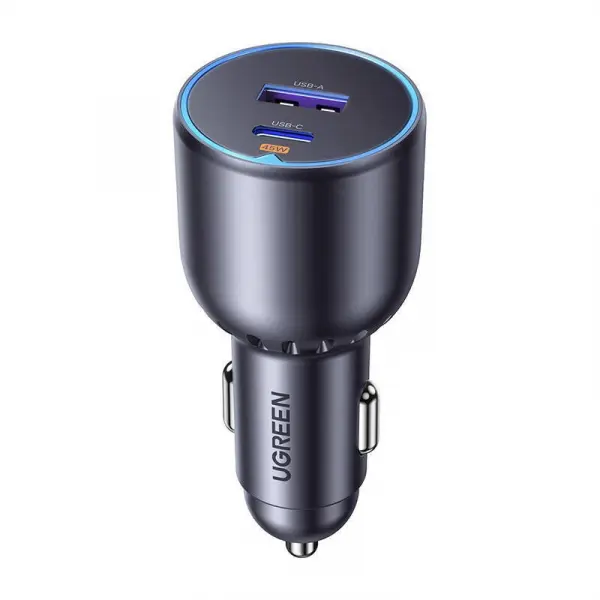 Incarcator Auto UGREEN EC701, 63W, 3A, 1 x USB-A - 1 x USB-C, Negru