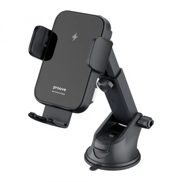 Incarcator Auto Wireless Proove Triple Clamp, 15W, 1.67A, Negru WHTC15010001