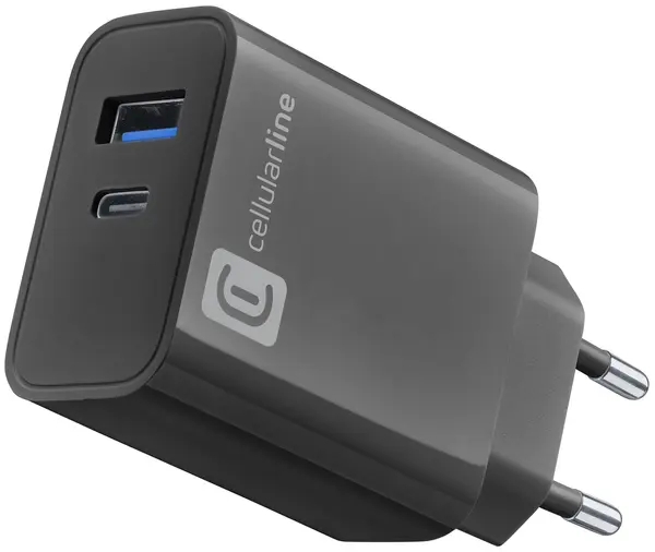 Încărcător Cellularline - Multipower PD, USB-A/C, 32W, negru