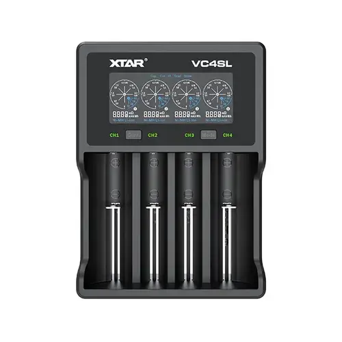 Incarcator cu 4 sloturi Xtar VC4SL, cu ecran color, cu functie de regenerare