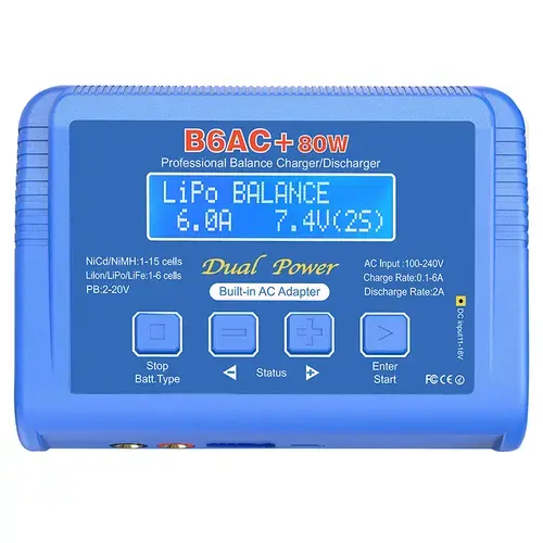 Incarcator cu functie balansare B6AC+, 80W, Adaptor AC incorporat (Albastru)