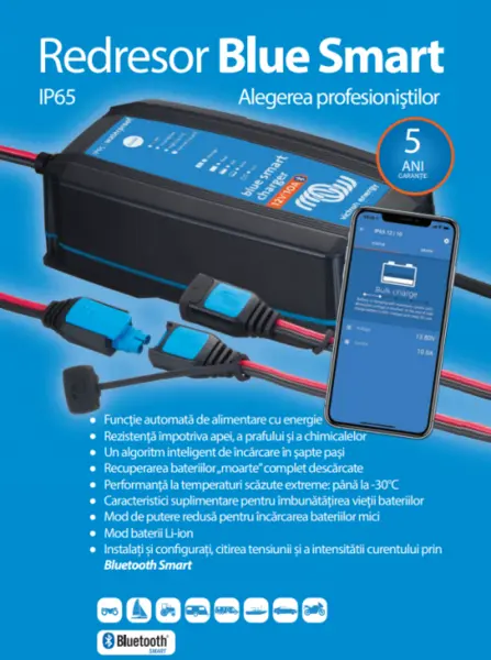 incarcator de retea victron energy blue smart ip65 charger 24/8 + dc connector